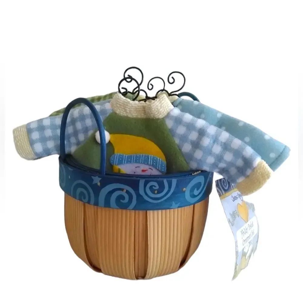 Teresa Kogut Holiday Basket Ornament Set Peace Love Faith Believe 🩷🌟🩷